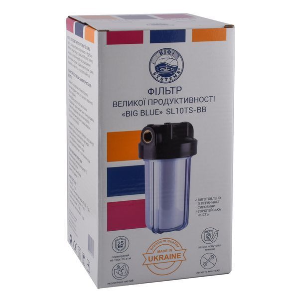 Фільтр-колба + ПП картридж ПРОЗОРА Bіо+ systems SL10TS-BB Big Blue 10&Prime;, 1&Prime; 15725 фото