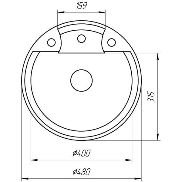 Гранітна мийка Globus Lux GURON мокко 480мм 23486 фото